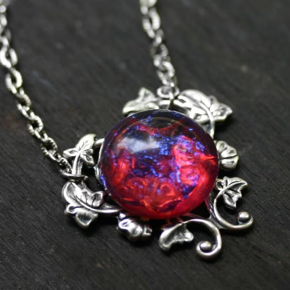Handmade Dragons Breath Fire Opal Necklace (New)